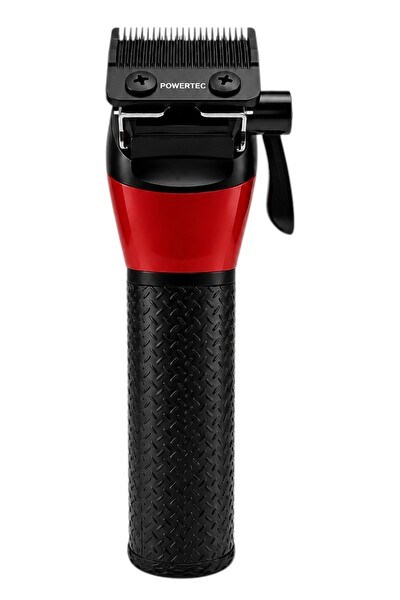 Powertec TR-5100 9000 RPM Dijital Ekran Şarjlı Berber Tipi Clipper Kırmızı Profesyonel Saç Tıraş Makinesi