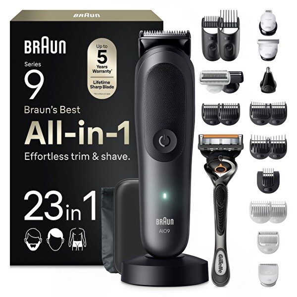 Braun AIO9520 Hepsi Bir Arada Seri 9 ProBlade BodyGentle Modu 23’ü 1 Arada Tıraş Kiti