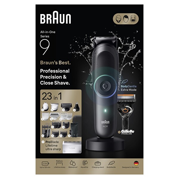 Braun AIO9520 Hepsi Bir Arada Seri 9 ProBlade BodyGentle Modu 23’ü 1 Arada Tıraş Kiti
