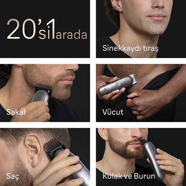 Braun AIO9500 Hepsi Bir Arada Seri 9 ProBlade BodyGentle Modu 20’si 1 Arada Tıraş Kiti