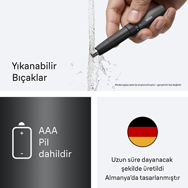 Braun EN20 Cep Boyutu Çift Bıçak SkinGentle Kulak ve Burun Düzeltici