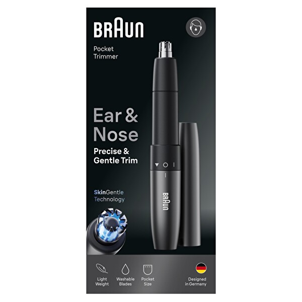 Braun EN20 Cep Boyutu Çift Bıçak SkinGentle Kulak ve Burun Düzeltici