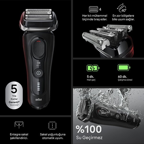 Braun Series 9 Sport 9110S Elektrikli Islak - Kuru Tıraş Makinesi
