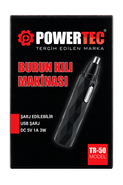 Powertec TR-50 Profesyonel Type-C Şarjlı Burun & Kulak Kılı Tıraş Makinesi