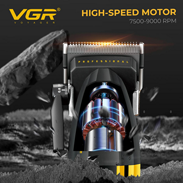 VGR V-285 9000 RPM DLC Bıçak Saç Tıraş Makinesi Sarı