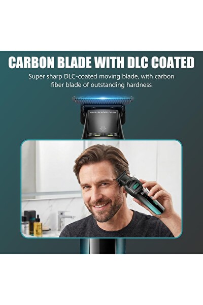 VGR Şarjlı Tıraş Makinesi V-888T - 8000 RPM BLDC Motor DLC T Bıçak - Yeşil