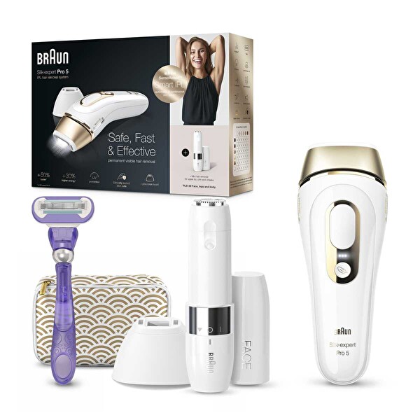 Braun Silk·expert Pro5 PL5139 400.000 Atımlı Yeni Nesil IPL Lazer Epilasyon + Braun FS 1000 Mini Düzeltici