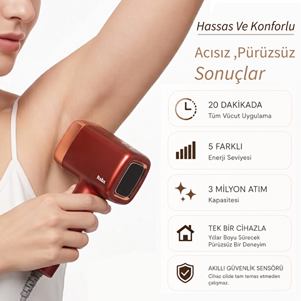 Robx A2024 Yeni Nesil Buz Soğutmalı Ağrısız IPL Lazer Epilasyon Cihazı