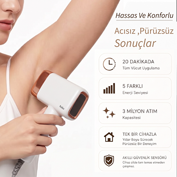 Robx A2024 Yeni Nesil Buz Soğutmalı Ağrısız IPL Lazer Epilasyon Cihazı