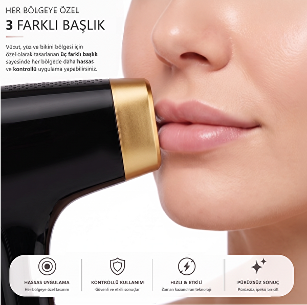 Robx A05 IPL 3 Milyon Atım 3 Başlık Akıllı Cilt Tanıma En Hızlı Seri Atım Buz Soğutma Epilasyon Cihazı