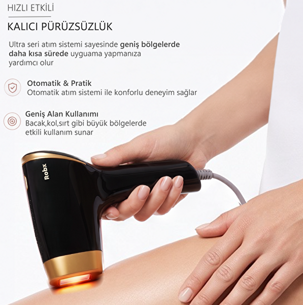 Robx A05 IPL 3 Milyon Atım 3 Başlık Akıllı Cilt Tanıma En Hızlı Seri Atım Buz Soğutma Epilasyon Cihazı