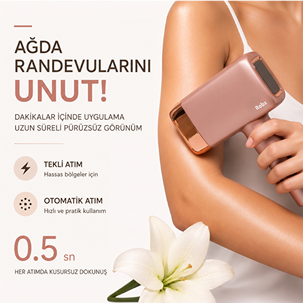 Robx A2024 Yeni Seri 3 Milyon Atım 3 Başlık Vücut-Yüz-Özel Bölge Ultra Hızlı IPL Epilasyon