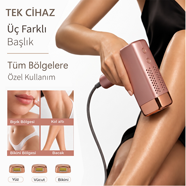 Robx A2024 Yeni Seri 3 Milyon Atım 3 Başlık Vücut-Yüz-Özel Bölge Ultra Hızlı IPL Epilasyon