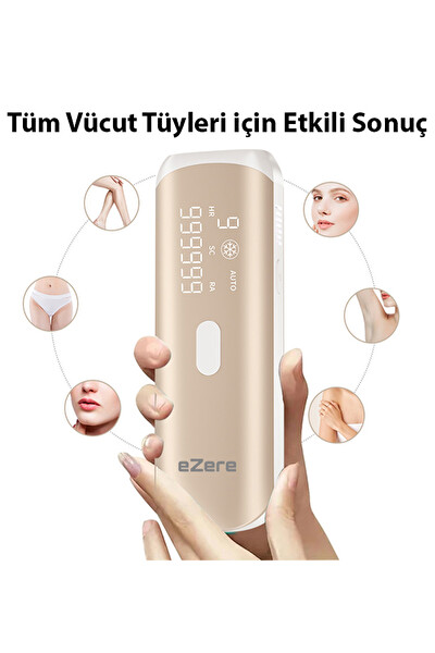 Ezere IPL Buz Lazer Epilasyon 999.999 Atım Otomatik Manuel Dokunmatik Ekran Ağrısız Vücut Yüz Cihazı