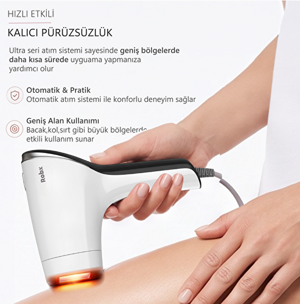 Robx A05 IPL 3 Milyon Atım 3 Başlık Akıllı Cilt Tanıma En Hızlı Seri Atım Buz Soğutma Epilasyon Cihazı