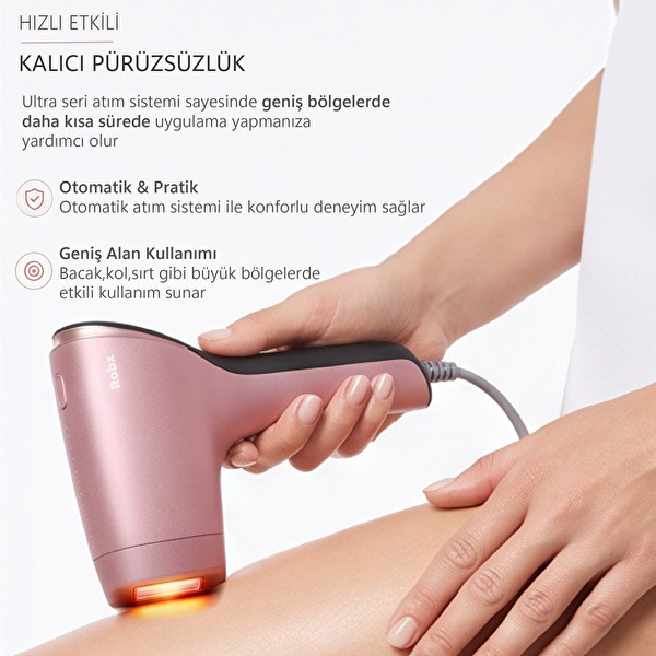 Robx A05 IPL 3 Milyon Atım 3 Başlık Akıllı Cilt Tanıma En Hızlı Seri Atım Buz Soğutma Epilasyon Cihazı