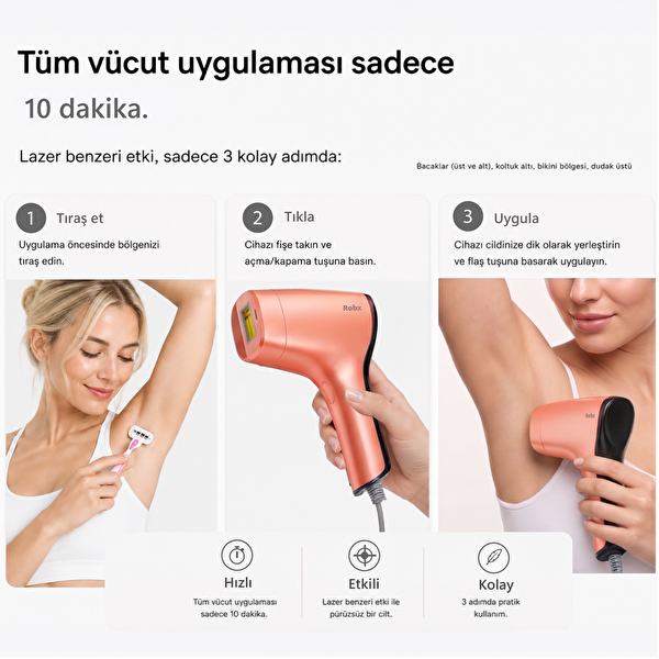 Robx A05 IPL 3 Milyon Atım 3 Başlık Akıllı Cilt Tanıma En Hızlı Seri Atım Buz Soğutma Epilasyon Cihazı