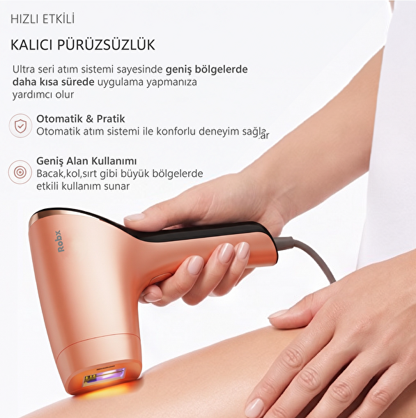 Robx A05 IPL 3 Milyon Atım 3 Başlık Akıllı Cilt Tanıma En Hızlı Seri Atım Buz Soğutma Epilasyon Cihazı