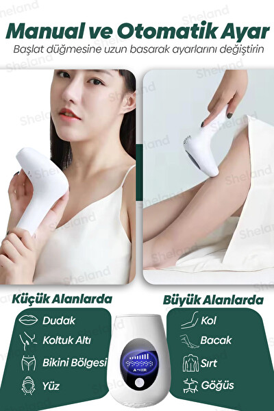 Sheland Pro IPL Lazer Epilasyon Tüy Alma Cihazı 8 Kademeli 900.000 Atım