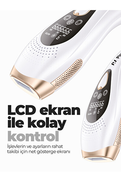 Pirantech BHRL-10 LCD Ekranlı 9 Seviyeli Cilt Gençleştirici Buz Lazer IPL Epilasyon Tüy Alma Aleti Beyaz