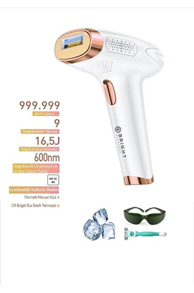 Bright Elegance BE-9010 Buz Başlıklı IPL Lazer Epilasyon Cihazı Beyaz