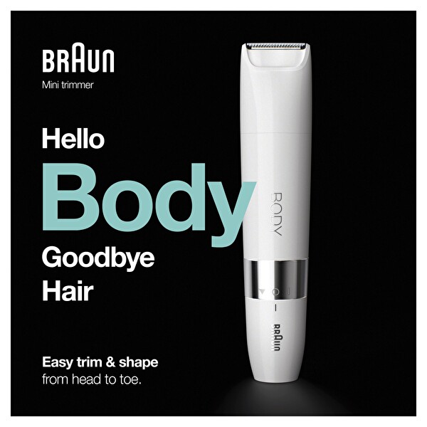 Braun Body Mini Trimmer BS1000 Vücut Tüy Kesme Makinesi - Düzeltici Tarak - Pil Ve Temizleme Fırçası