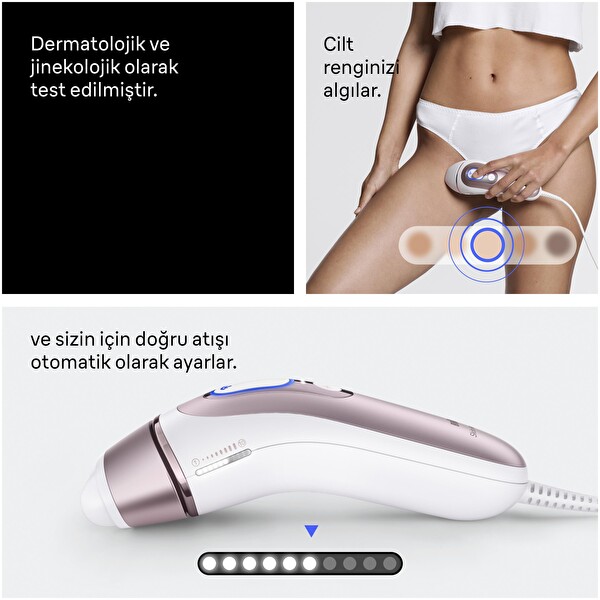 Braun PL7431 IPL Skin I Expert APP ile Çanta Gillette Venus 4 Başlık Evde Lazer Tüy Alma Cihazı