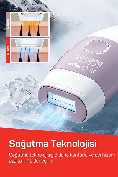 Arzum AR5176 Sateen Touch Soğutma Fonksiyonlu 5 Yoğunluk Ayarı IPL Lazer Epilasyon Cihazı