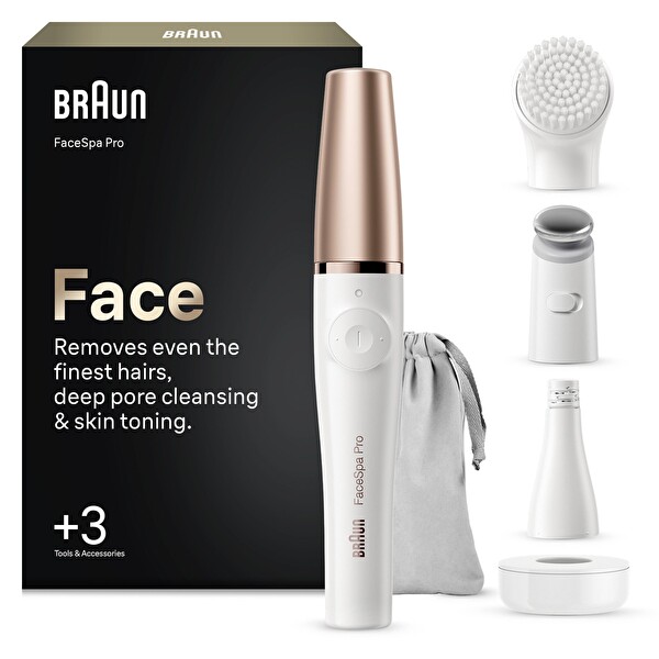 Braun FaceSpa Pro 911 Yüz Epilatörü ve Yüz Temizleme Cihazı - 3 Başlık