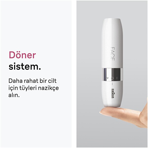 Braun FS1000 Seyahat Boy Kablosuz Kullanım Mini Yüz Tüy Alma Makinesi Pil Ve Temizleme Fırçası