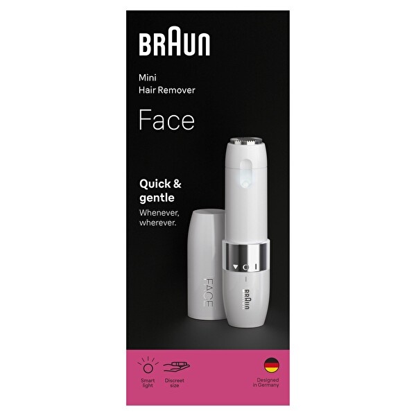 Braun FS1000 Seyahat Boy Kablosuz Kullanım Mini Yüz Tüy Alma Makinesi Pil Ve Temizleme Fırçası