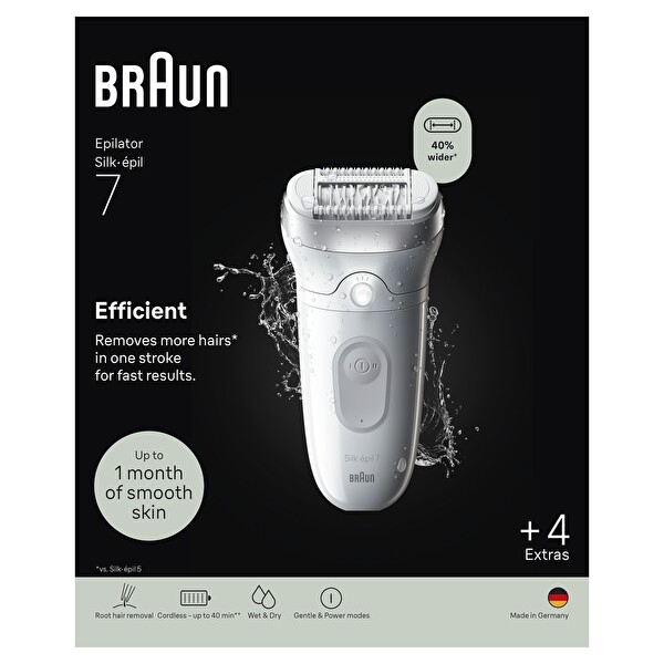 Braun Silk·épil 7 Islak ve Kuru Kalıcı Pürüzsüz Cilt 7-041 Epilasyon Aleti