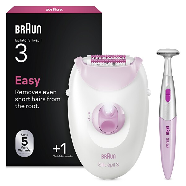 Braun Silk·épil 3 Kalıcı Pürüzsüz Kablolu Epilatör Cilt 3-202