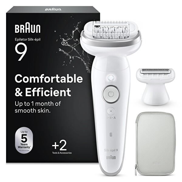 Braun Silk-épil 9 Epilatör Islak ve Kuru Kalıcı Pürüzsüz Cilt 9-030