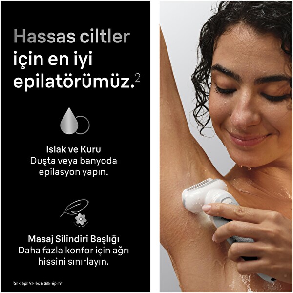 Braun Silk-épil 9 Epilatör Islak ve Kuru Kalıcı Pürüzsüz Cilt 9-030