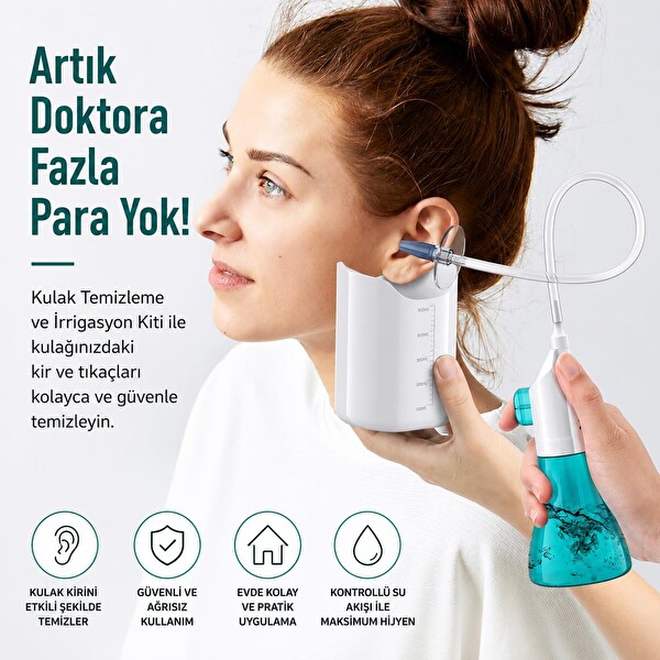 Valkyrie Basınçlı Kulak Temizleme Kiti 11 Uçlu Kulak İrrigasyon Cihazı Ev Tipi Kulak Yıkama Seti