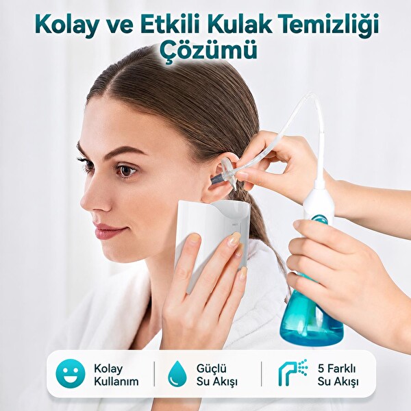 Valkyrie Basınçlı Kulak Temizleme Kiti 11 Uçlu Kulak İrrigasyon Cihazı Ev Tipi Kulak Yıkama Seti