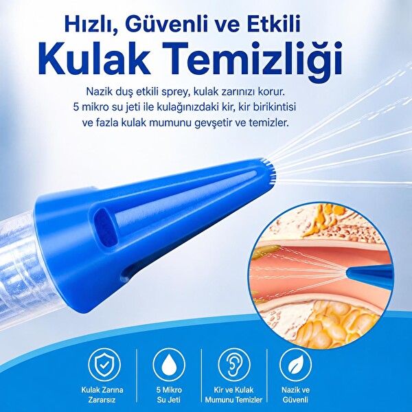 Valkyrie Basınçlı Kulak Temizleme Kiti 11 Uçlu Kulak İrrigasyon Cihazı Ev Tipi Kulak Yıkama Seti