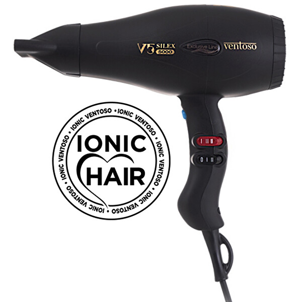 Ventoso V5 Exclusive 2500 W İyonik Silk Touch Black Profesyonel Fön Makinesi