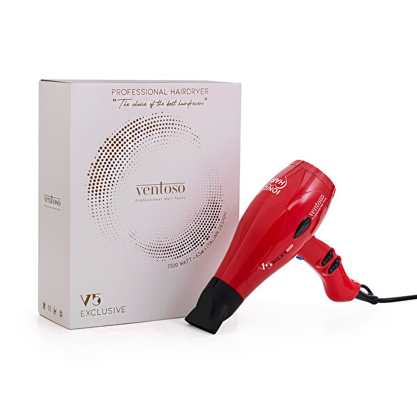 Ventoso V5 Exclusive 2500 W Rosso İyonik Profesyonel Fön Makinesi