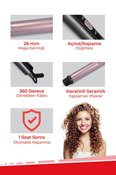 Evia EA-4110 Ideal Keratin Seramik Plakalı Saç Şekillendirici Maşa