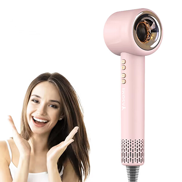 Yasomi X13 5 in 1 Uyumlu Duvar Aparatlı Profesyonel Iyonik Pembe Saç Kurutma ve Fön Makinesi