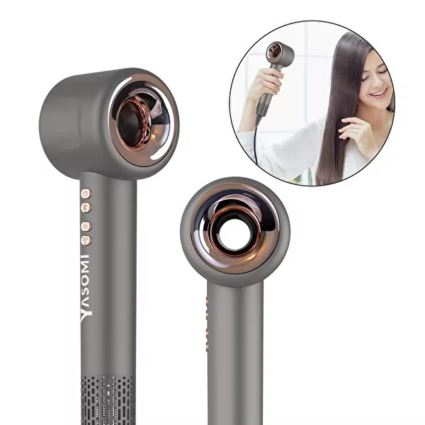 Yasomi X13 5 in 1 Uyumlu Duvar Aparatlı Profesyonel Iyonik Gri Saç Kurutma ve Fön Makinesi