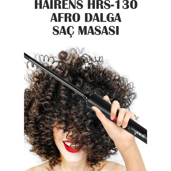 Hairens HRS-130 Afro Dalga 18 CM 9 MM Kıvırcık İnce Saç Maşası