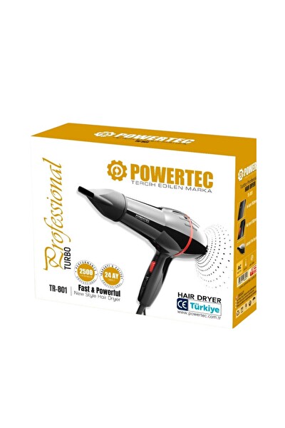 Powertec TR-801 Profesyonel Fön Makinesi - Siyah