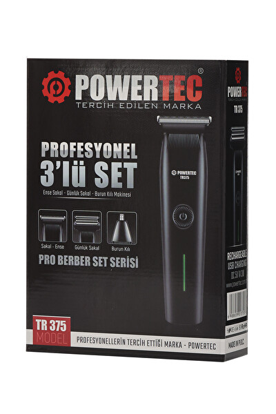 Powertec TR-601 Fön Makinesi - TR-375 Erkek Bakım Kiti (Hediye Paketli Çeyiz Seti)