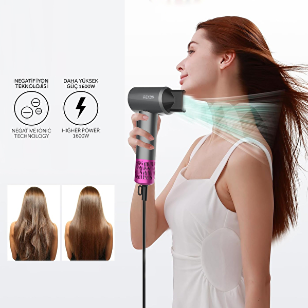 Rexon Super Power Gri-Pembe Saç Kurutma Makinesi