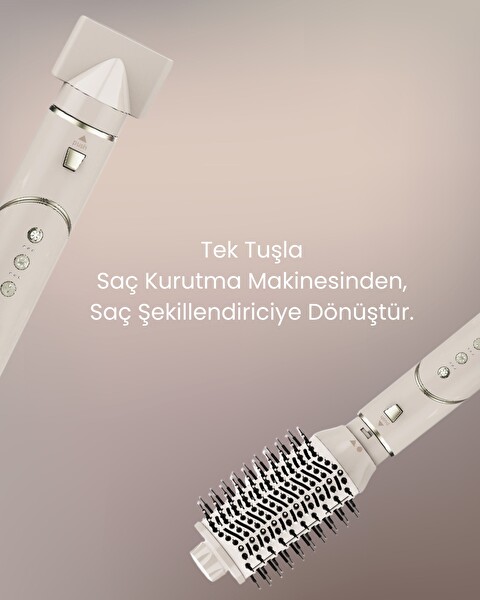 Mieco Aria 8'i 1 Arada İyon Özellikli Saç Kurutma Ve Şekillendirme Seti Şampanya