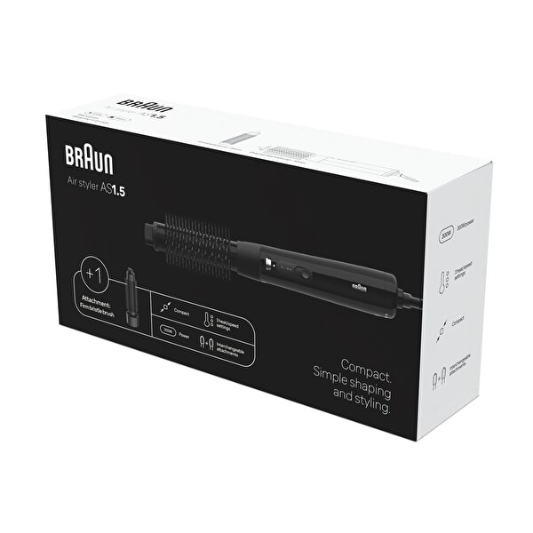 Braun BRAS150E Air Styler AS1.5 2 Başlıklı Saç Kurutma Makinesi ve Şekillendirici - Siyah