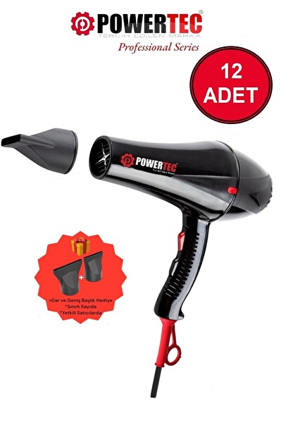 Powertec TR-901 Profesyonel Fön Makinesi 12 Adet